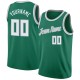 Custom Kelly Green White-Silver Gray Round Neck Rib-Knit Basketball Jersey