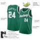 Custom Kelly Green White-Silver Gray Round Neck Rib-Knit Basketball Jersey