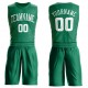 Custom Kelly Green White Round Neck Suit Basketball Jersey