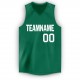 Custom Kelly Green White V-Neck Basketball Jersey