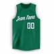 Custom Kelly Green White Round Neck Basketball Jersey