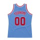 Custom Light Blue Red-Navy Authentic Throwback Basketball Jersey