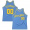 Custom Light Blue Gold Authentic Throwback Basketball Jersey