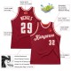 Custom Maroon White-Orange Authentic Throwback Basketball Jersey