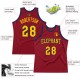 Custom Maroon Navy-Gold Authentic Throwback Basketball Jersey