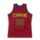 Custom Maroon Navy-Gold Authentic Throwback Basketball Jersey