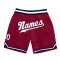 Custom Maroon White-Navy Authentic Throwback Basketball Shorts