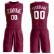 Custom Maroon White Round Neck Suit Basketball Jersey