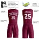 Custom Maroon White Round Neck Suit Basketball Jersey