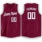 Custom Maroon White V-Neck Basketball Jersey