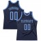 Custom Navy Light Blue Authentic Throwback Basketball Jersey