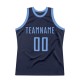 Custom Navy Light Blue Authentic Throwback Basketball Jersey