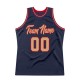 Custom Navy Old Gold-Red Authentic Throwback Basketball Jersey