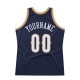 Custom Navy White-Old Gold Authentic Throwback Basketball Jersey