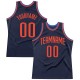 Custom Navy Orange-Blue Authentic Throwback Basketball Jersey