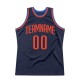 Custom Navy Orange-Blue Authentic Throwback Basketball Jersey