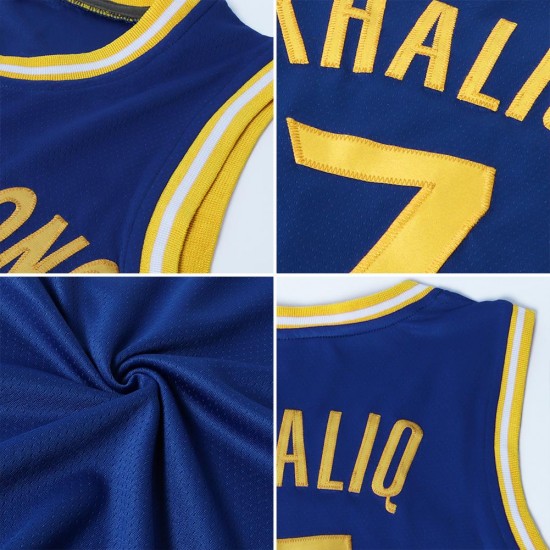 Custom Navy Silver Gray-Blue Authentic Throwback Basketball Jersey