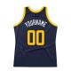 Custom Navy Gold-White Authentic Throwback Basketball Jersey