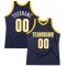 Custom Navy White-Gold Authentic Throwback Basketball Jersey