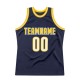 Custom Navy White-Gold Authentic Throwback Basketball Jersey