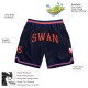 Custom Navy Orange-Royal Authentic Throwback Basketball Shorts