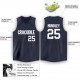 Custom Navy White V-Neck Basketball Jersey