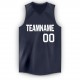 Custom Navy White V-Neck Basketball Jersey