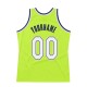 Custom Neon Green White-Navy Authentic Throwback Basketball Jersey