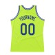 Custom Neon Green Royal-White Authentic Throwback Basketball Jersey