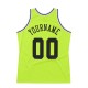 Custom Neon Green Black-White Authentic Throwback Basketball Jersey