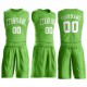 Custom Neon Green White Round Neck Suit Basketball Jersey