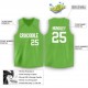 Custom Neon Green White V-Neck Basketball Jersey