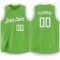 Custom Neon Green White Round Neck Basketball Jersey