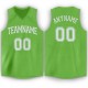 Custom Neon Green White V-Neck Basketball Jersey