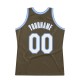 Custom Olive White-Light Blue Authentic Throwback Basketball Jersey