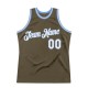 Custom Olive White-Light Blue Authentic Throwback Basketball Jersey