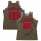 Custom Olive Red-Black Authentic Throwback Basketball Jersey