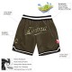 Custom Olive Camo-Black Authentic Throwback Basketball Shorts