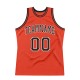 Custom Orange Black-White Authentic Throwback Basketball Jersey