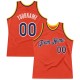 Custom Orange Navy-Gold Authentic Throwback Basketball Jersey