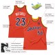 Custom Orange Navy-Gold Authentic Throwback Basketball Jersey