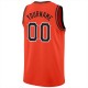 Custom Orange Black-White Round Neck Rib-Knit Basketball Jersey