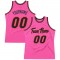 Custom Pink Black-Orange Authentic Throwback Basketball Jersey