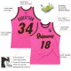 Custom Pink Black-Orange Authentic Throwback Basketball Jersey