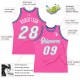 Custom Pink White-Royal Authentic Throwback Basketball Jersey