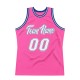 Custom Pink White-Royal Authentic Throwback Basketball Jersey