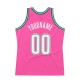 Custom Pink White-Kelly Green Authentic Throwback Basketball Jersey