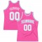 Custom Pink White-Light Blue Authentic Throwback Basketball Jersey