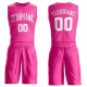 Custom Pink White Round Neck Suit Basketball Jersey