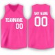 Custom Pink White V-Neck Basketball Jersey